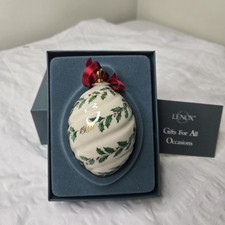 Lenox Vintage 1992 Holly Leaf Spiral Porcelain Ornament 