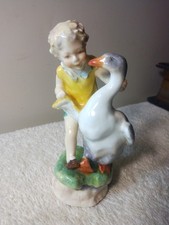 Vtg Royal Worcester Porcelain Figurine Goosie Goosie Gander 1950's Fine Piece picture