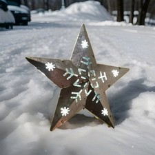 ASHLAND: 12” METAL: CHRISTMAS: SNOWFLAKE: STAR: LED: TREE TOPPER: BRAND NEW picture