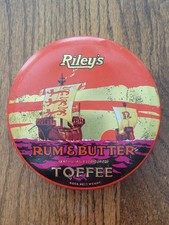Vintage Riley's Rum & Butter Toffee Tin Halifax England Sailing Ships Candy picture