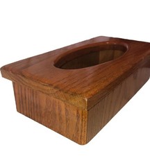 Vintage 😊 Oak Wood Tissue Box Dispenser Rectangle  picture