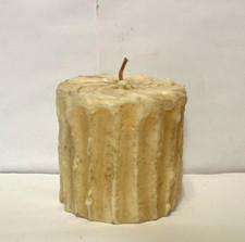 Vintage Acadian Candles NOS Medium Round Candle Metallic Accents Please Read picture