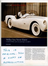 1946 47 48 49 50 51 52 53 54 55 56 Willys Passenger Car Mag Article (FREE SHIP) picture