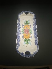 Hand Painted Ceramic Serving Tray by Vestal Alcobaça in Portugal Model 1090 13” picture
