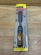 Vintage NOS Stanley No. 16-908 Contractor Grade Wood Chisel 1'' Wide Made In USA picture