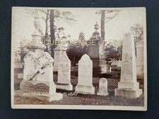 1890s antique GRAVEYARD providence ri NORTH BURIAL GROUND photo THURBER & CARTER picture