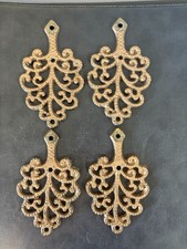 Vtg 4 Mini Cast Iron Trivet 242 Tree Filigree 5