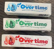 Vintage Wrigley’s Over Time Liquid-Center Gum  Unopened  NOS  Lot Of 3 Packs picture