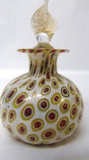Vintage Campanella Millefiori Murano Glass Perfume Bottle w/ Flame Stopper b765 picture