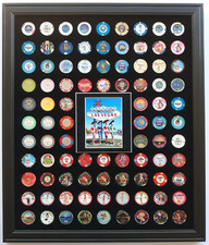 90 CASINO POKER CHIPS (NOT INCLUDED) LAS VEGAS SIGN WALL DISPLAY PICTURE FRAME picture