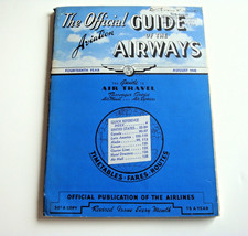 OAG OFFICIAL GUIDE OF THE AIRWAYS AVIATION August 1942 FOLD OUT MAP ORIGINAL picture