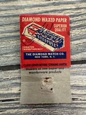 Diamond Waxed Paper New York N.Y. Vintage Advertising Matchbook picture