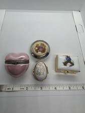 4  PORCELAIN VINTAGE ANTIQUE TRINKET BOXES picture