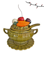 Vintage California Pottery Soup Tureen Set with Lid picture