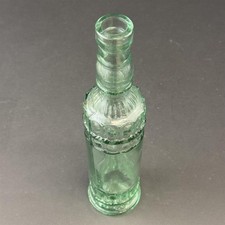 Vintage Hand Blown Aqua Tint Bottle Rib And Rope Pattern 13