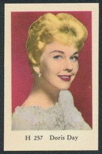 1961 DORIS DAY TV & MUSIC STARS DUTCH GUM CARD H #257 EX+ picture