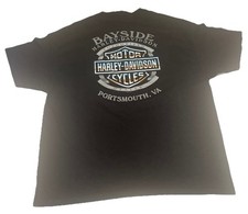 New Harley Davidson Bayside Portsmouth VA Men’s 2XL Black Graphic Shirt NWT picture