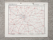 Rouen to Troyes : France - 1944 Vintage WW2 Serial Map Service Map picture