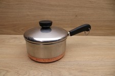 Vintage Revere Ware 1 Qt Saucepan Copper Bottom w/Lid Clinton IL USA 91A picture