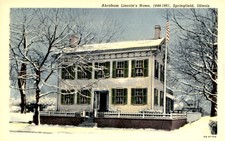 Postcard IL Illinois Springfield Abraham Lincoln's Home Exterior Street View picture