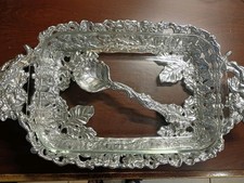 Vintage Arthur Court 1998 Safari Cheetah Casserole Server 3 Qt Glass Dish Spoon picture