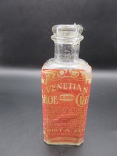 RARE Antique 1930s Venetian Shoe Cream Glass Bottle Z-O-LO Brand Dressing Empty picture