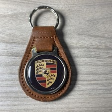 PORSCHE  KEY CHAIN BEAUTIFUL SOFT BROWN  LEATHER ....BEAUTIFUL picture
