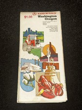 WASHINGTON - OREGON 1970 Vintage Travel Guide Road Map Rand McNally picture