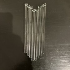 Vintage Glass Swizzle Sticks lot of 8 Cocktail Barware Drink Stirrers 6” picture