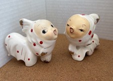 Wales Anthropomorphic Kissing Koi Fish S&P Shakers Ceramic Red Polka Dot (R2S4) picture