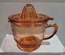 Vintage Selenium Pink/Rose Depression Glass Citrus Juicer Reamer  Measuring Cup picture