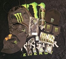 Monster Energy Promo 17 Pc Bundle Bag Bottle Hat Beanie Lanyard Pin Keychain  picture