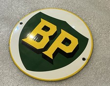 6 Inch BP  OIL PORCELAIN ENAMEL SIGN Oil Gas pump Plate Dome Shape picture