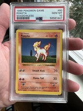 1999 Pokemon Base Set Shadowless Ponyta 60/102 PSA 10 GEM MINT picture