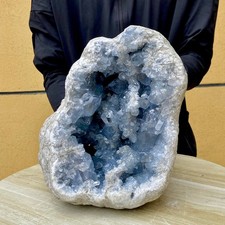 25.35LB  Natural Beautiful Blue Celestite Crystal Geode Cave Mineral Specimen picture