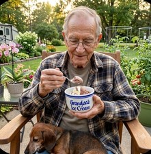 Vtg Grandpa's Icecream Bowl Clay Design Co America picture