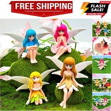 Miniature Fairy Figurines - 4Pcs Small Flower Fairies Ornaments Resin Mini Fa... picture
