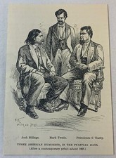 1896 magazine engraving ~ JOSH BILLINGS, MARK TWAIN, PETROLEUM V NASBY picture