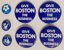 VTG Button Lot Boston Business Massachusetts Bicentennial Promotional Ad 70s 80s picture