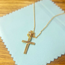 10k Gold Cross With 14 K Gold Chain 2grams picture