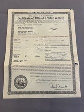 Genuine Original 1955 Ford Fairlane 4 Door NC Car Title U5NT1 picture