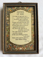 Framed Antique Poem - Originally Gifted in 1928 with Original Handwritten Note picture