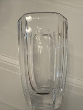 Orrefors Crystal Vase Etched Girl With Flower with serial number picture