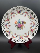 Vintage Schumann Bavaria Reticulated Floral Cabinet Plate picture