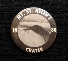 Mt. Mount St. Helen's Crater 1980 (Vintage Pin Insta-Button / Free USA Shipping) picture