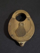 Antique Sargent & Greenleaf Heavy Solid Brass Padlock Keyhole Cover Heart Shaped picture