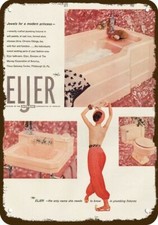 1955 ELJER Pink Bathtub Sink Toilet Gypsy Vnt-Look DECORATIVE REPLICA METAL SIGN picture
