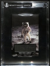 Buzz Aldrin Signed/Auto 5.5x8.5 Custom Trading Card Astronaut BAS Beckett 201313 picture