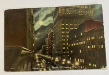 Broadway Street Moonlight View ~ St Louis Missouri MO ~ Antique 1910s Postcard picture