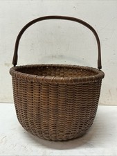 Spectacular Antique Nantucket Lightship Basket -11